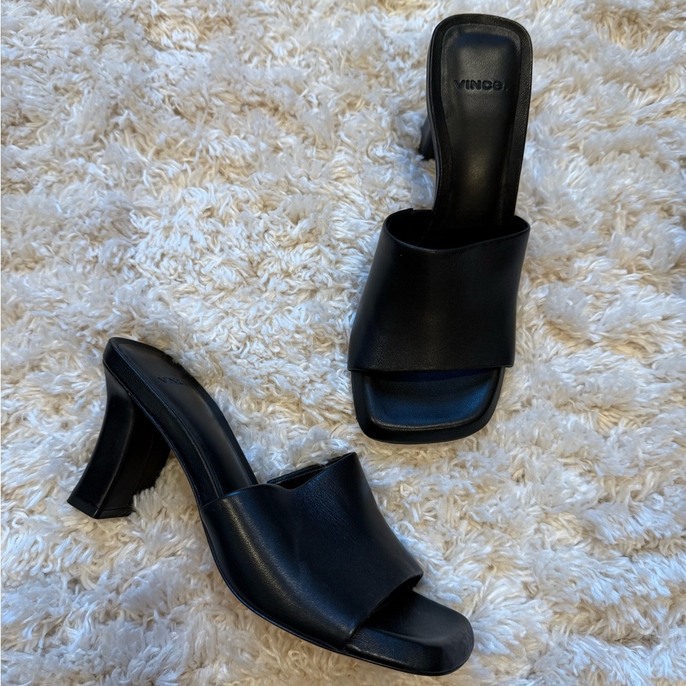 Vince Black Women's Heeled Mules